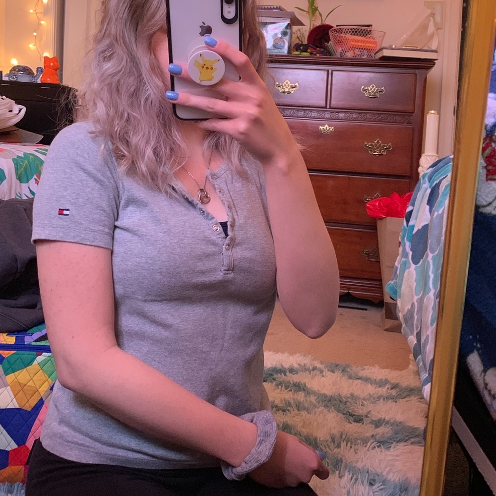 Tommy Hilfiger short sleeve button up tee